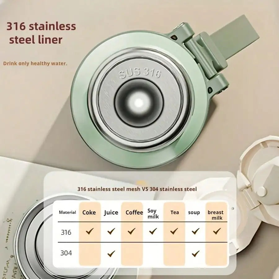 304 Stainless Steel Vacuum Insulated Water Bottle With Cup Lid