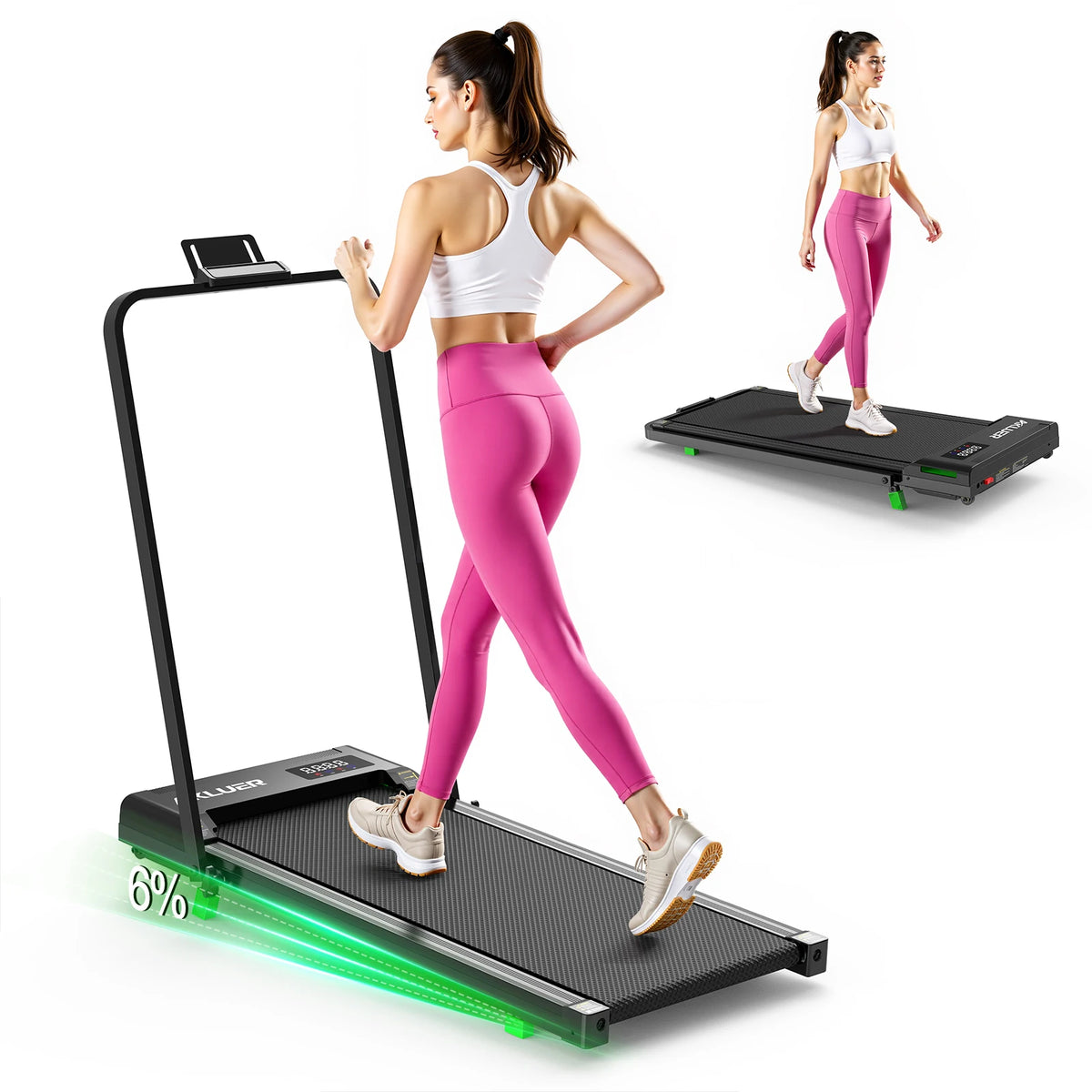 AKLUER Portable Walking Pad Treadmill With Remote Control