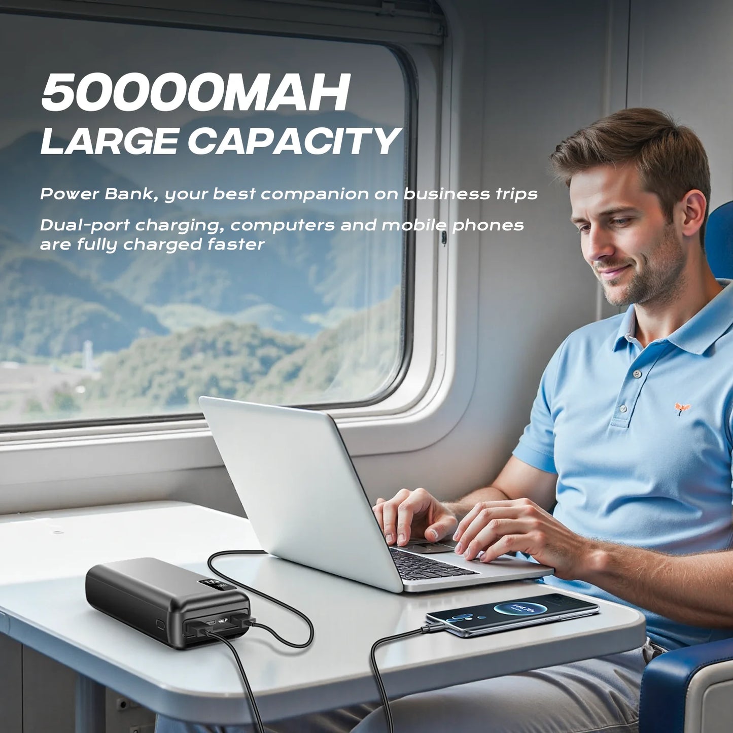 Hganus 50000mAh Power Bank QC PD USB C Fast Charger