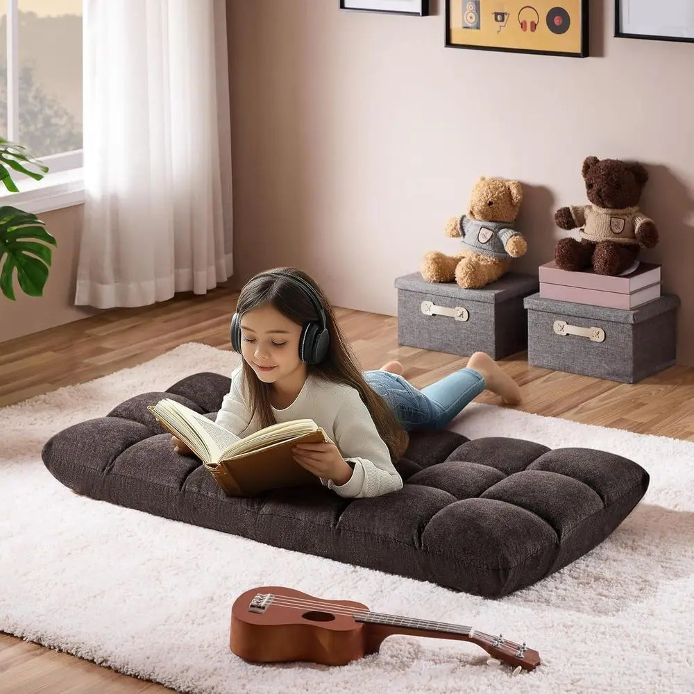 Adjustable Folding Floor Chair With Back Support And Padded Seat
