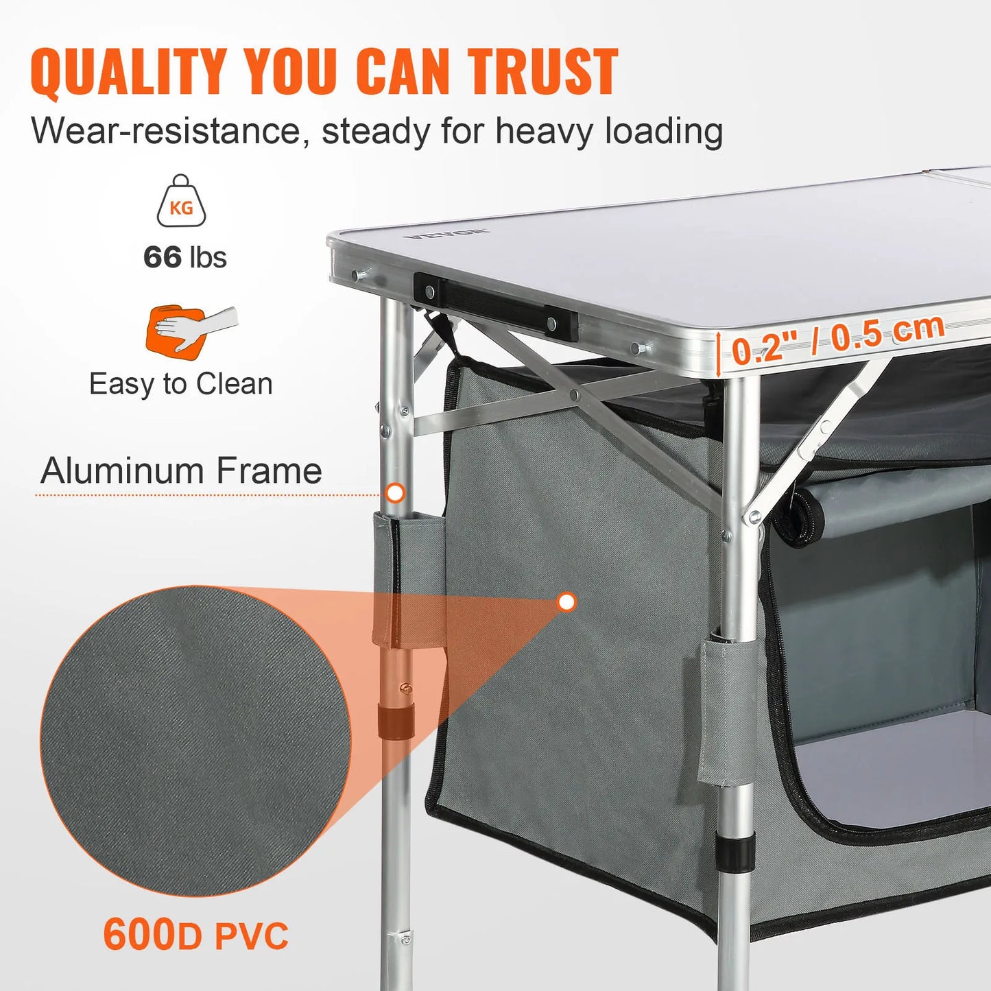 Vevor Portable Folding Camping Kitchen Table For Outdoor Adventures