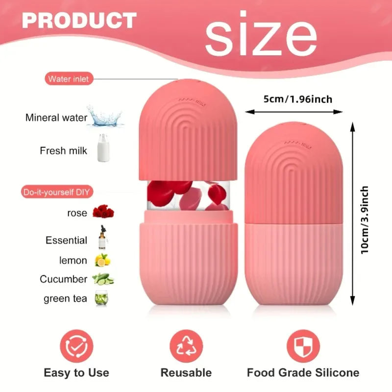 Silicone Cooling Facial Ice Roller Massager For Beauty Spa Treatment