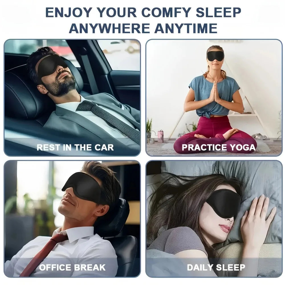 Premium 3D Memory Foam Sleep Eye Mask With Adjustable Straps