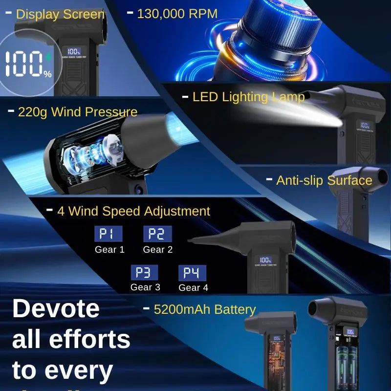 Trnojthk 120000Rpm Brushless Cordless Electric Turbine Blower