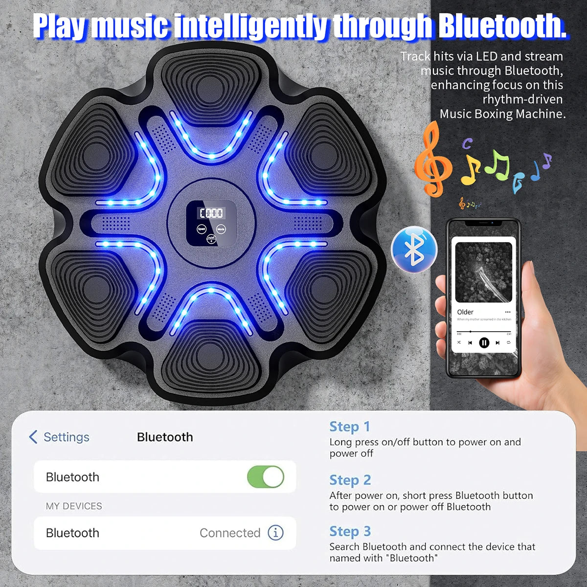 Smart Bluetooth Boxing Machine With Gloves For Home Gym Training