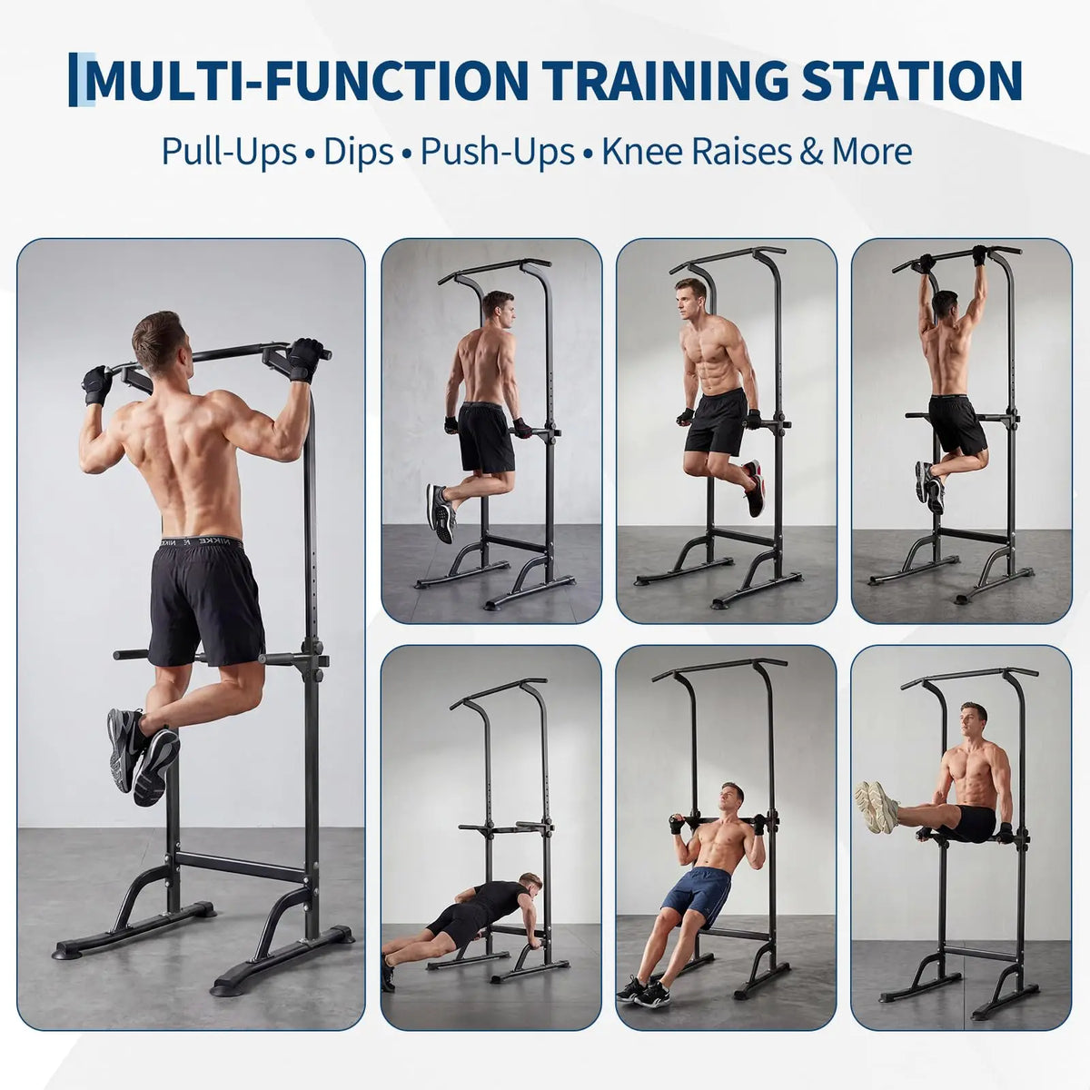 HiMISS Adjustable Power Tower Pull Up Dip Station Home Gym