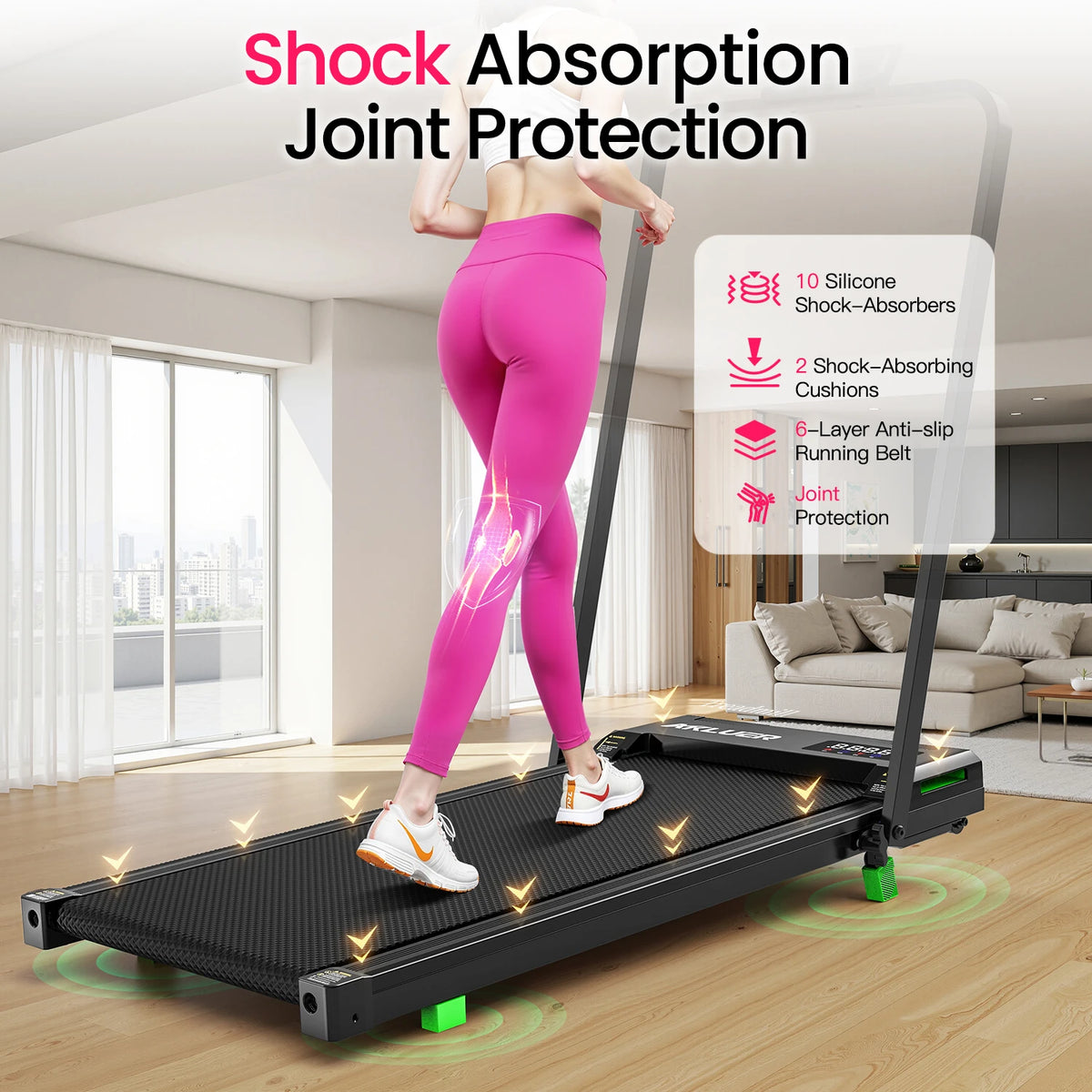 AKLUER Portable Walking Pad Treadmill With Remote Control