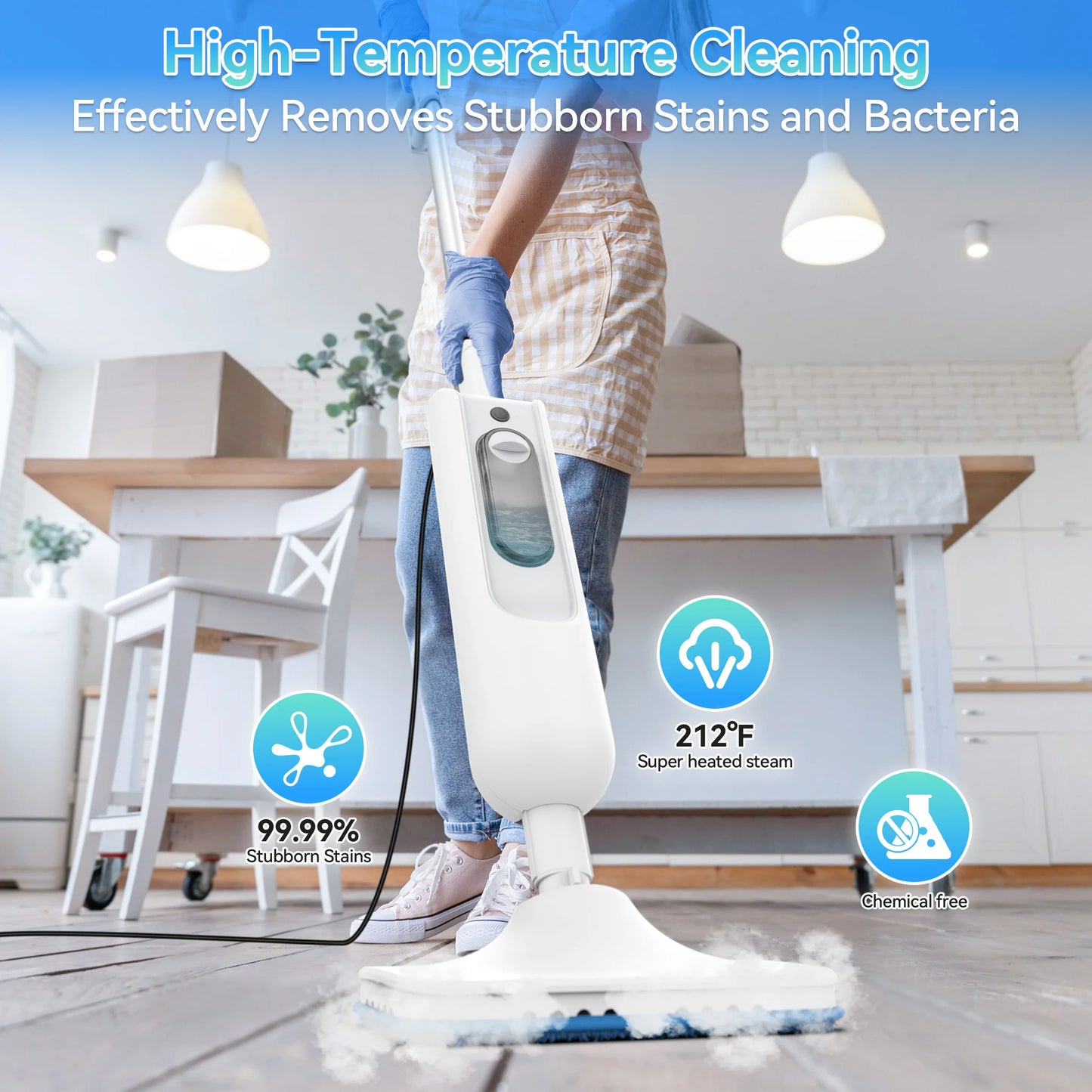 Inse Powerful 6in1 Steam Mop For Hardwood And Tile Floors