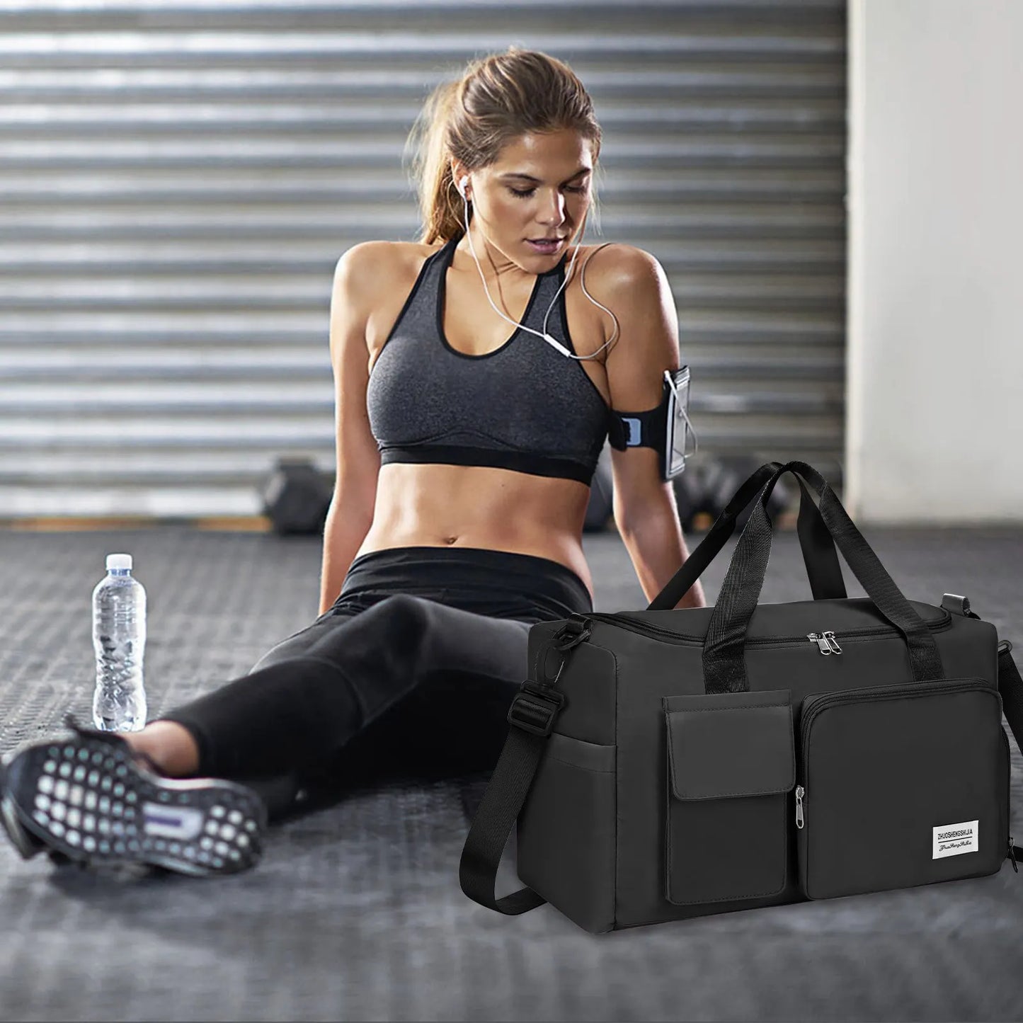 Waterproof Travel Duffel Bag With Dry And Wet Compartment