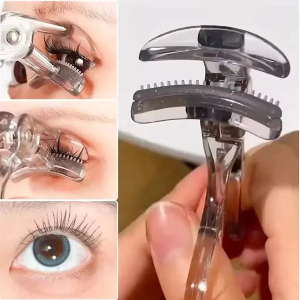 Dual-Type Eyelash Curler With Comb For Wide And Partial Clips