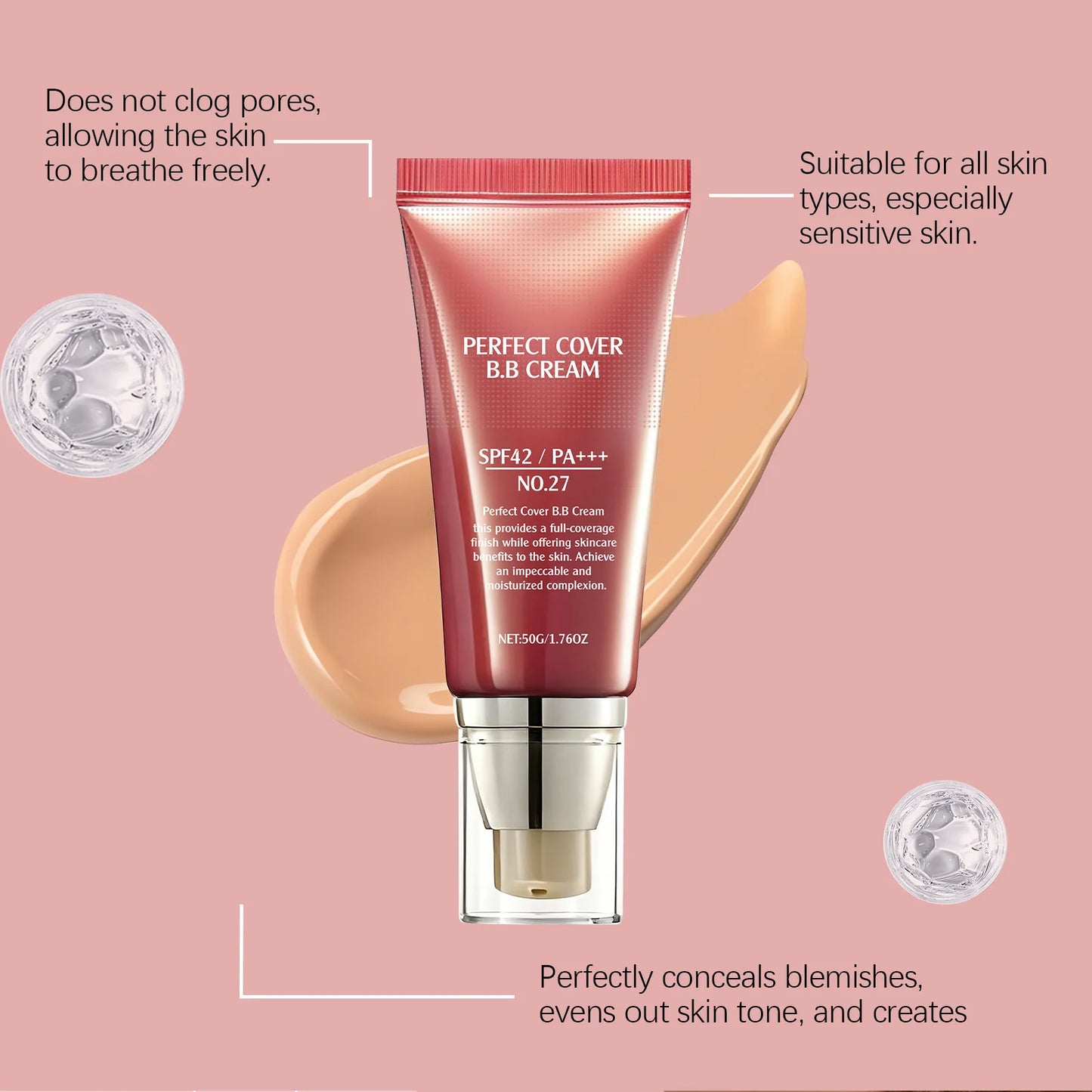 Perfect Cover Long Lasting BB Cream Moisturizing Concealer Oil Control
