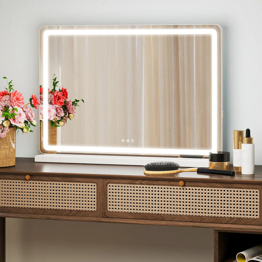 JHK LED Vanity Mirror With Lights Aluminum Frame Dimmable Memory Function