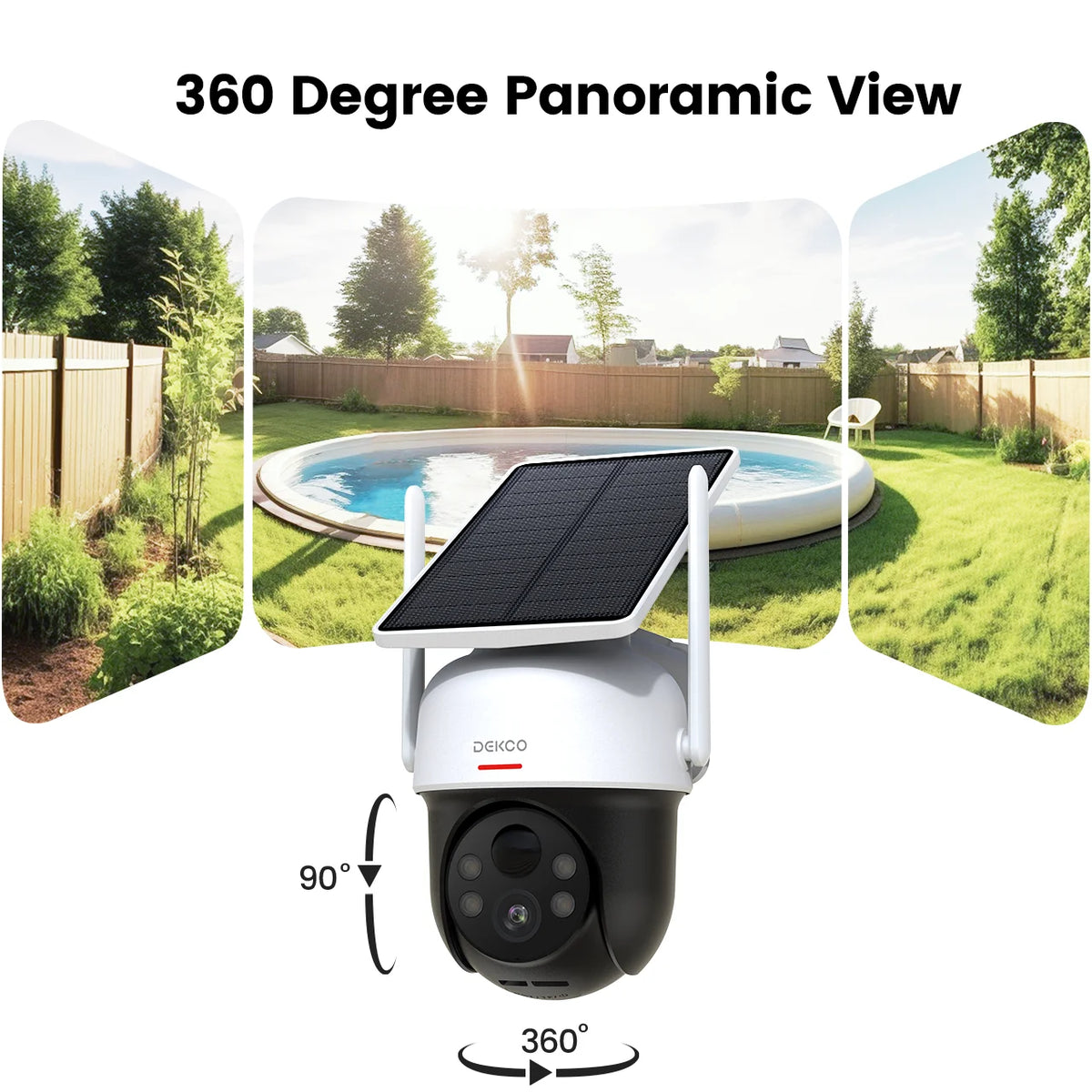 Dekco 3Mp Solar Wifi Security Camera With Ptz Tracking Support