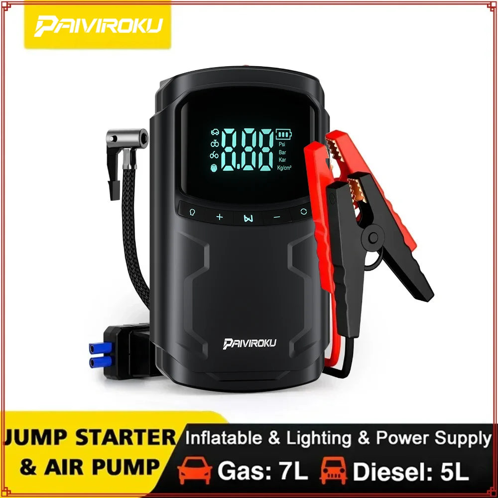 PAIVIOROKU 5000A Car Jump Starter Air Compressor Portable Power Bank