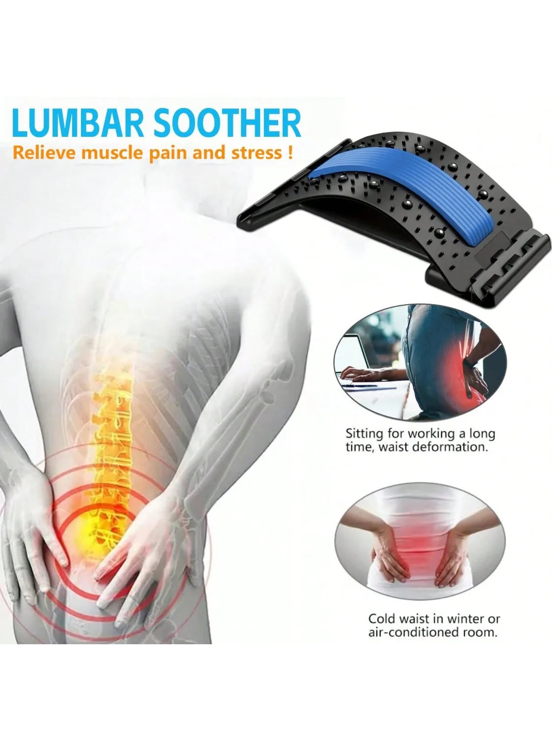 Adjustable Back Relaxer Stretcher For Yoga And Office Use