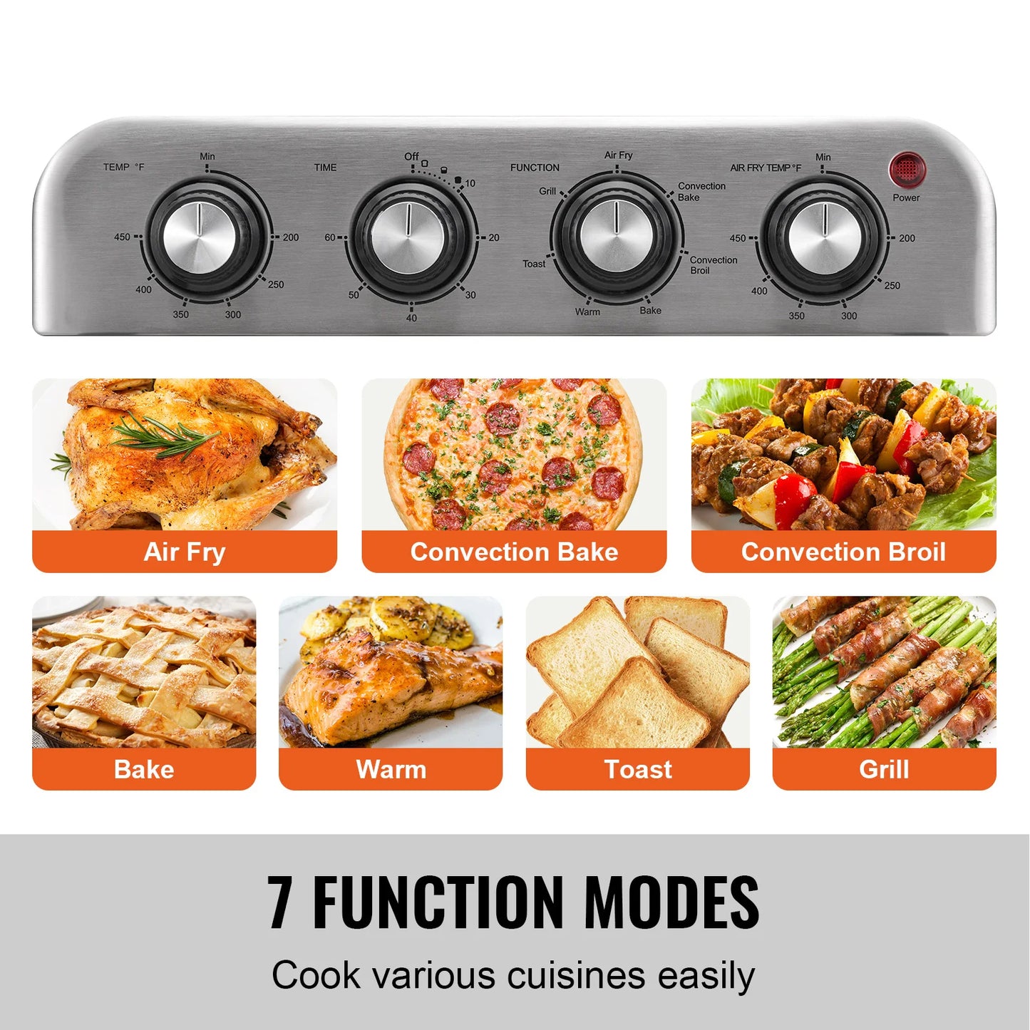 SucceBuy Stainless Steel Air Fryer Toaster Oven Countertop Combo