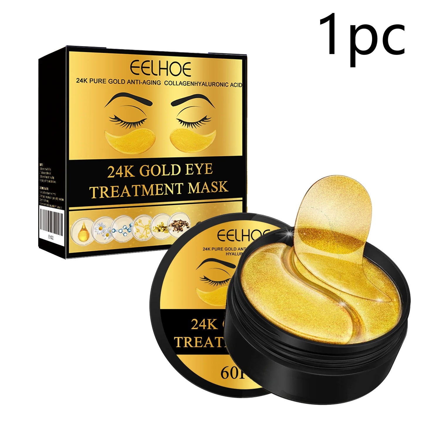 Eelhoe 24K Gold Under Eye Patches Anti Aging Moisturizing Firming