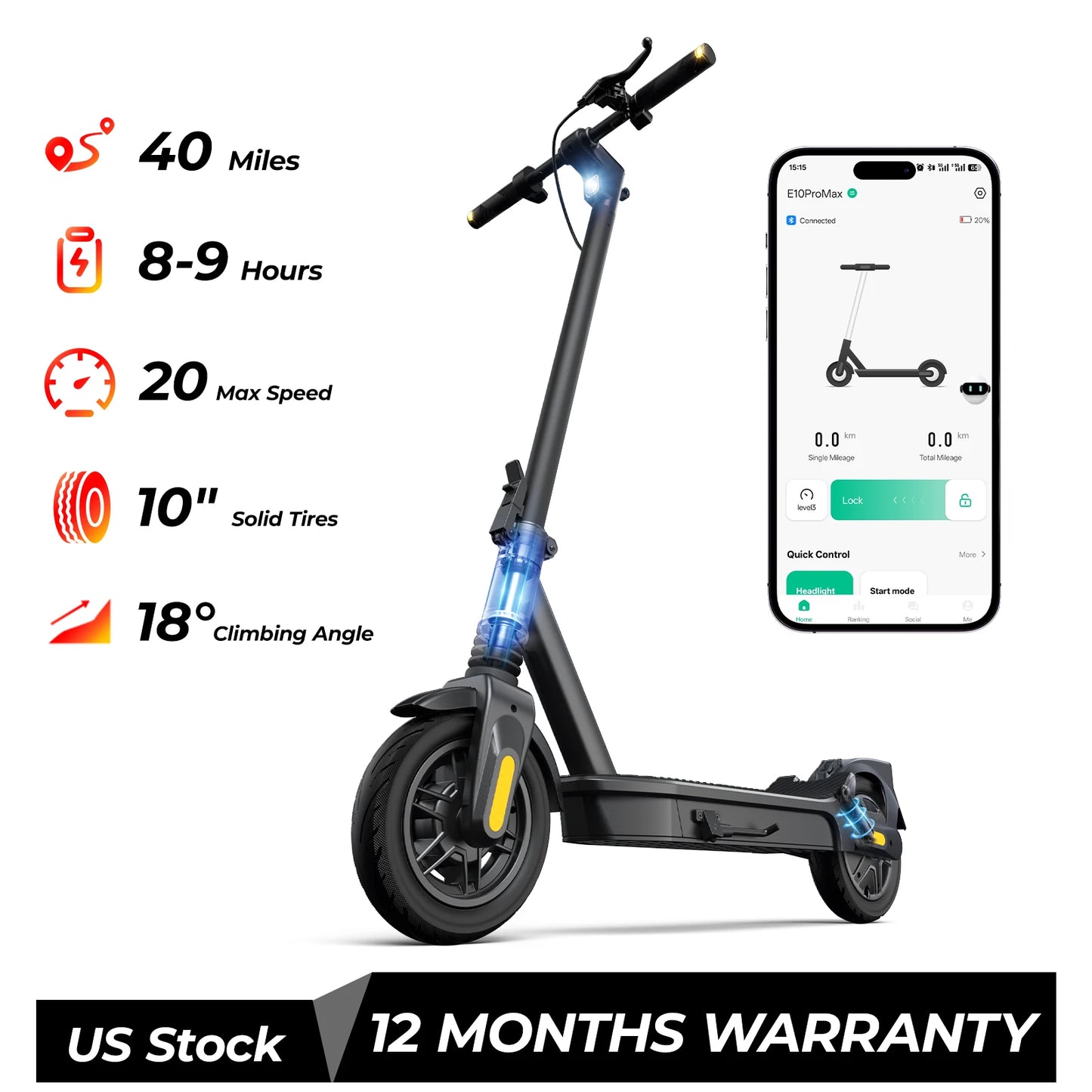 HeroPick Electric Scooter 1000W Folding With App Support