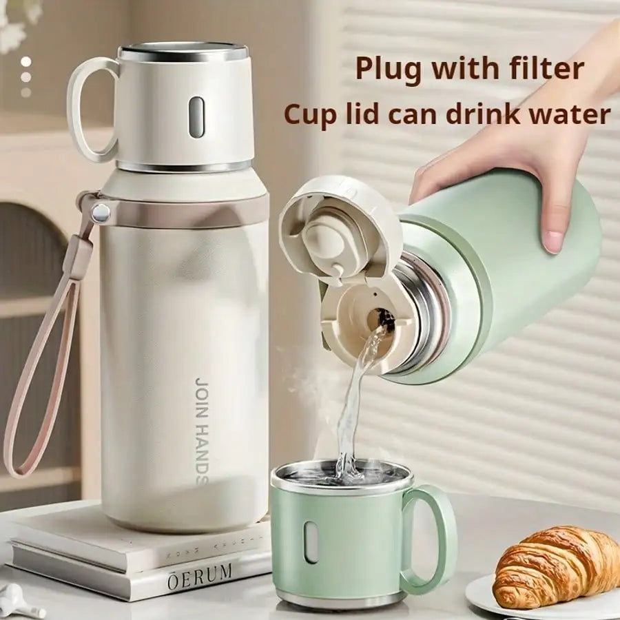 304 Stainless Steel Vacuum Insulated Water Bottle With Cup Lid