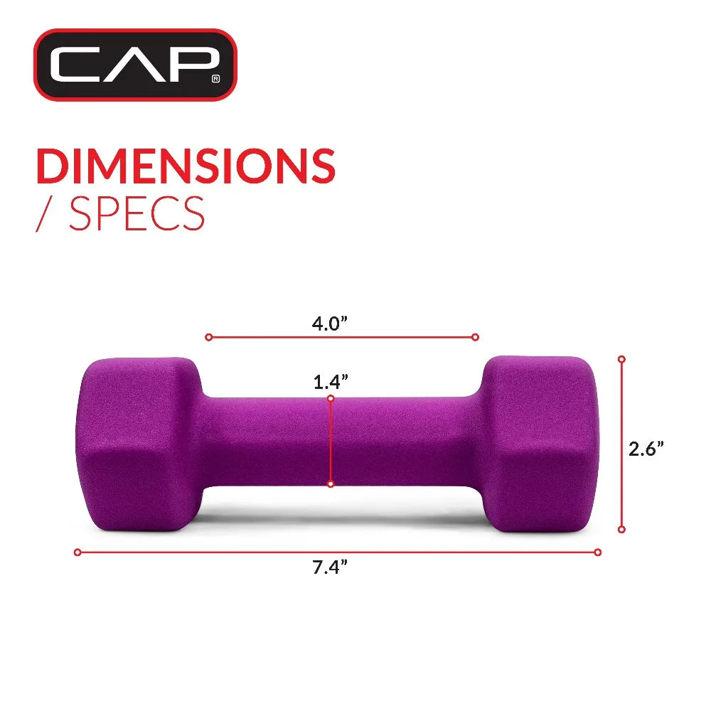 Cap Barbell Neoprene Hexagon Dumbbells For Home Gym Strength