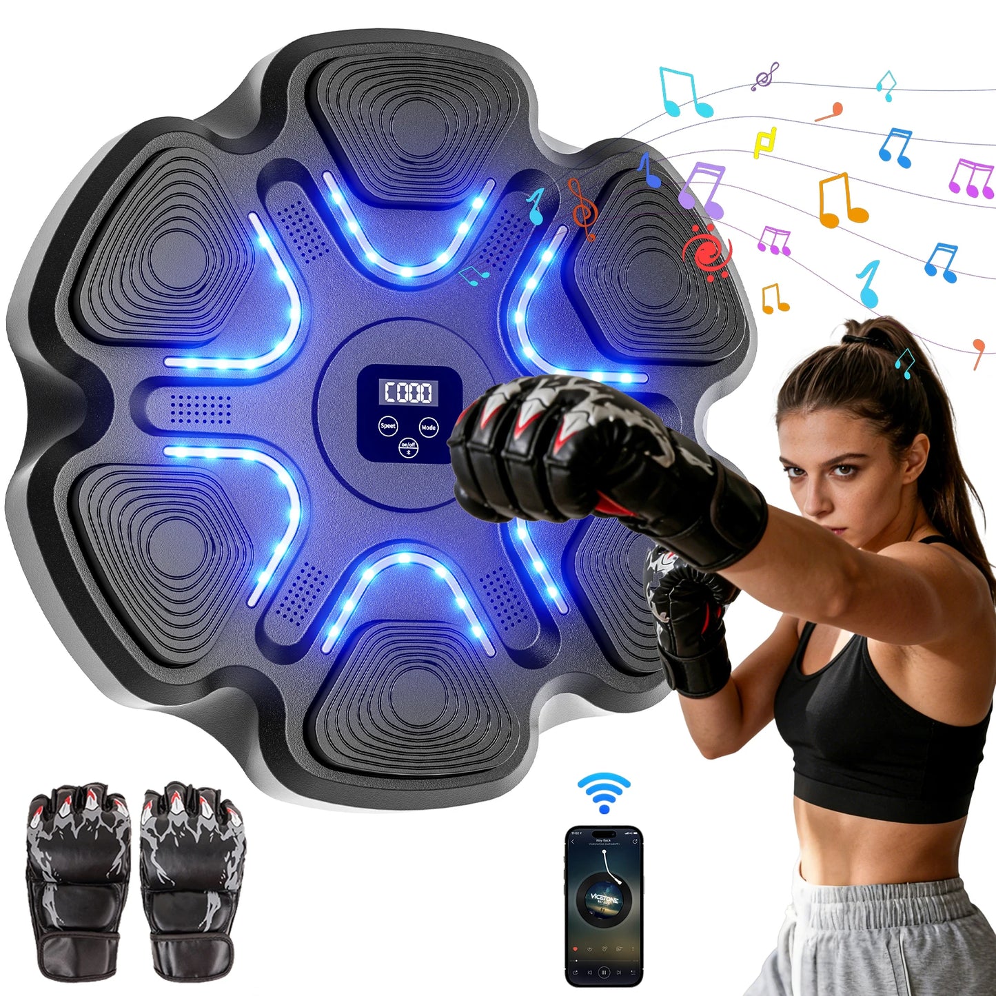 Smart Bluetooth Boxing Machine With Gloves For Home Gym Training
