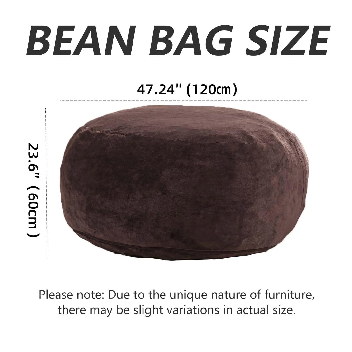 Memory Foam Adult Beanbag Chair With Washable Soft Flannel Cover