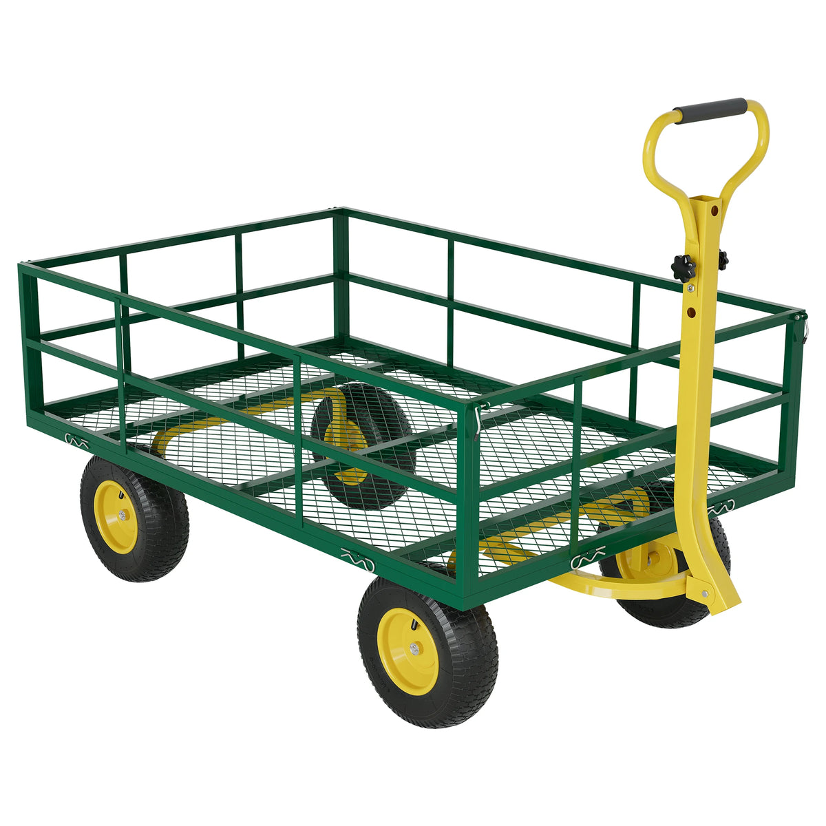 HiMISS Heavy Duty Steel Garden Cart Wagon For Yard Work