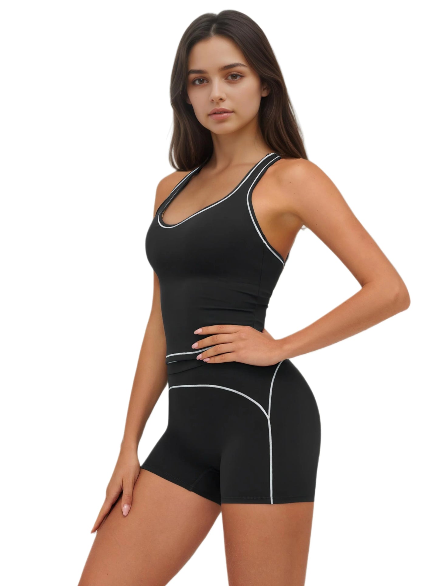 Airila 2 Piece Yoga Set With Racing Vest And Shorts