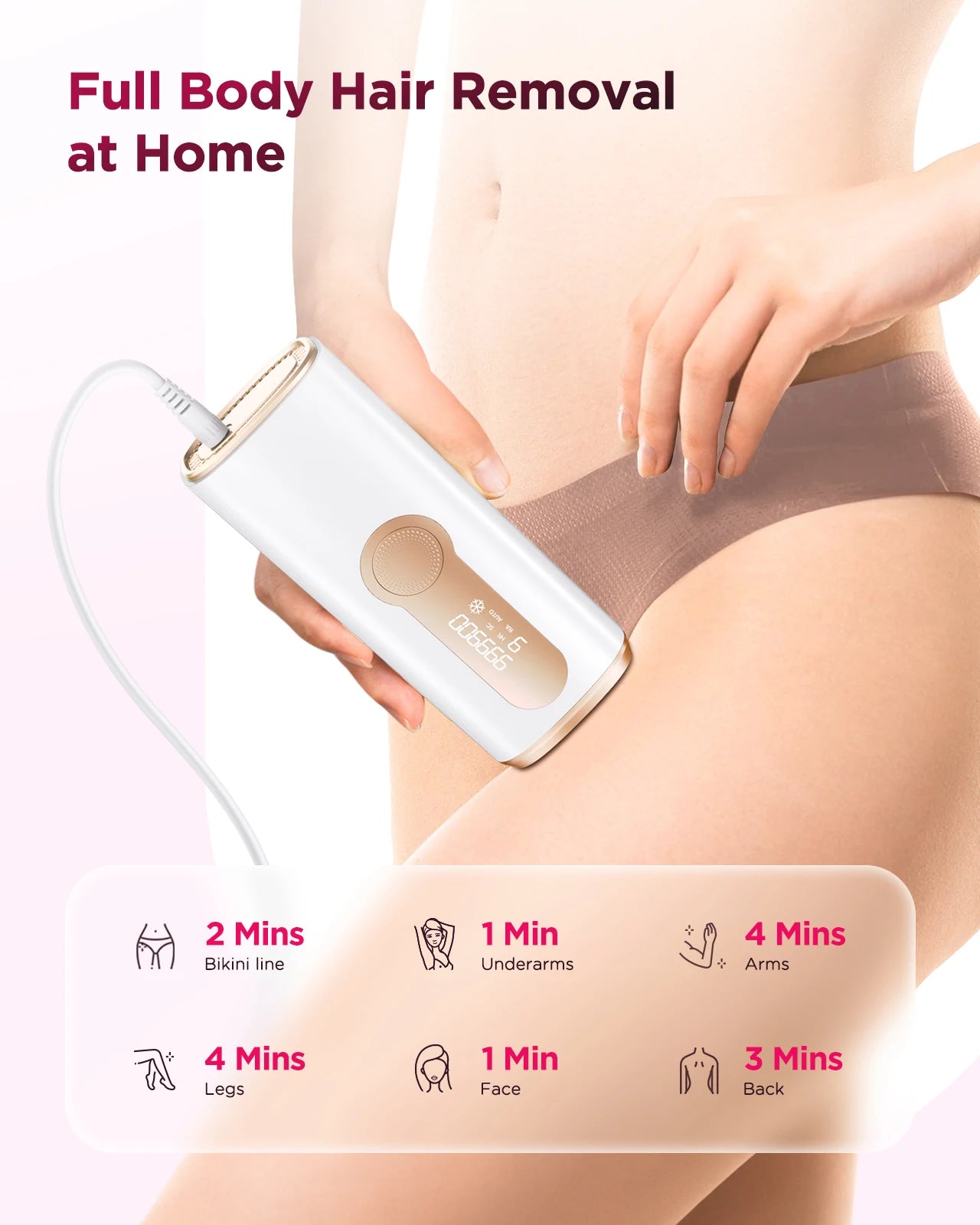 Totmizby Painless Ipl Laser Hair Removal Epilator With Trimmer