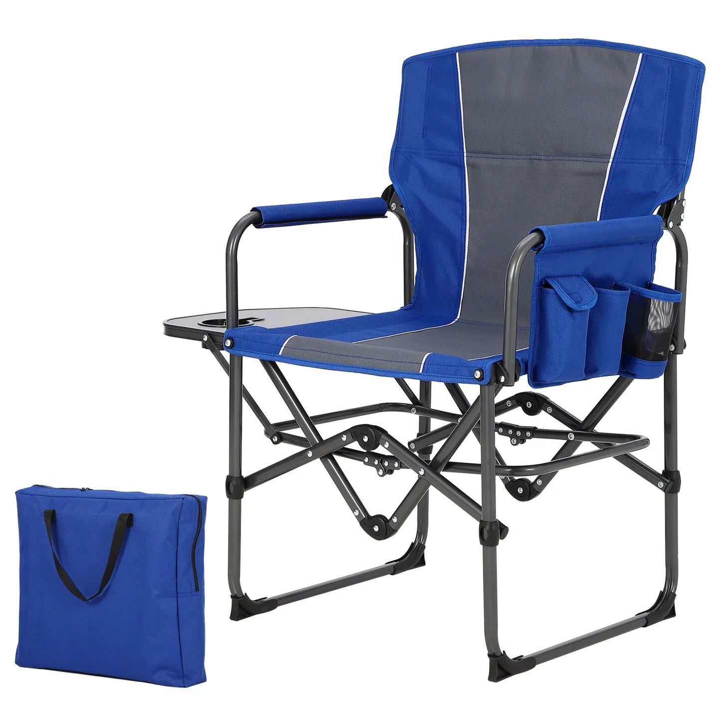HiMISS Folding Directors Chair With Cup Holder For Outdoor Camping Leisure