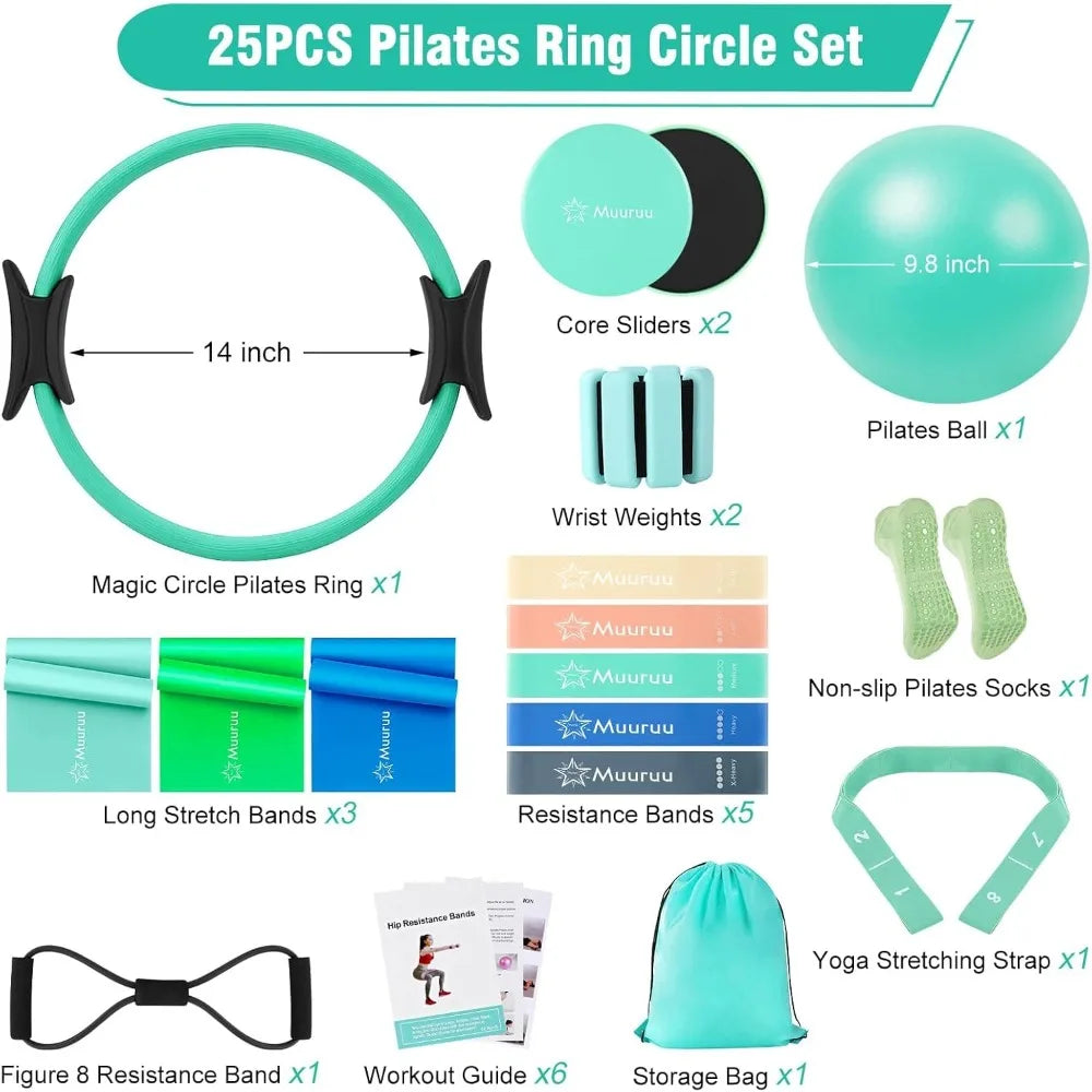 YTYIN Pilates Ring and Ball Set Kit for Home Workout
