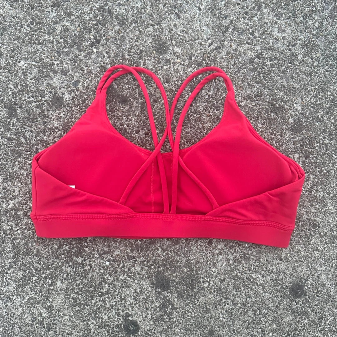 Cross Fitness Bra Women Nylon Spandex Chest Pad Breathable Gym