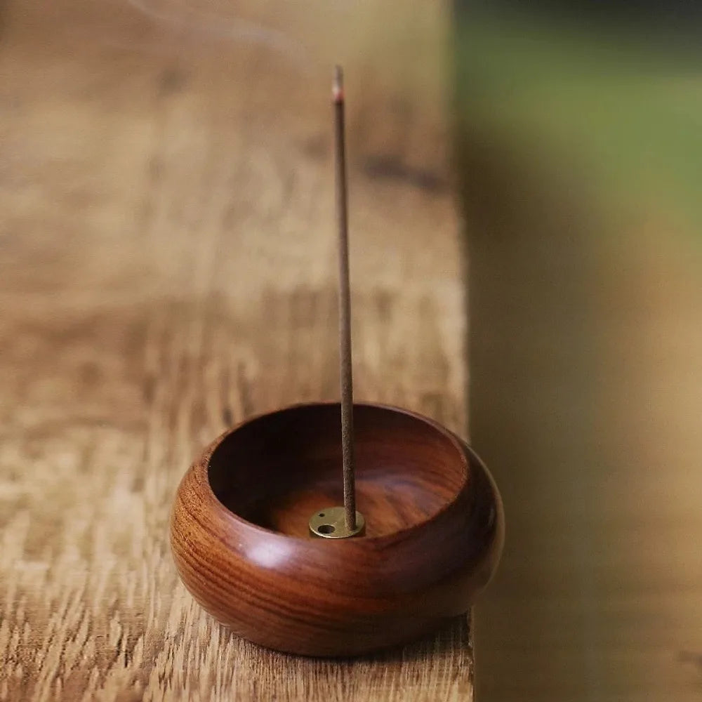 Wooden Four Hole Incense Burner For Meditation And Tea House