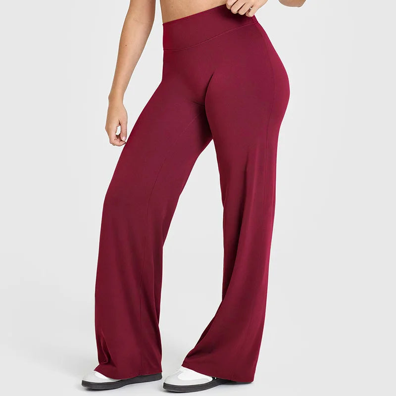 NCLAGEN SoftMotion Yoga Pants Women Mid Waist Straight Leg Bottoms