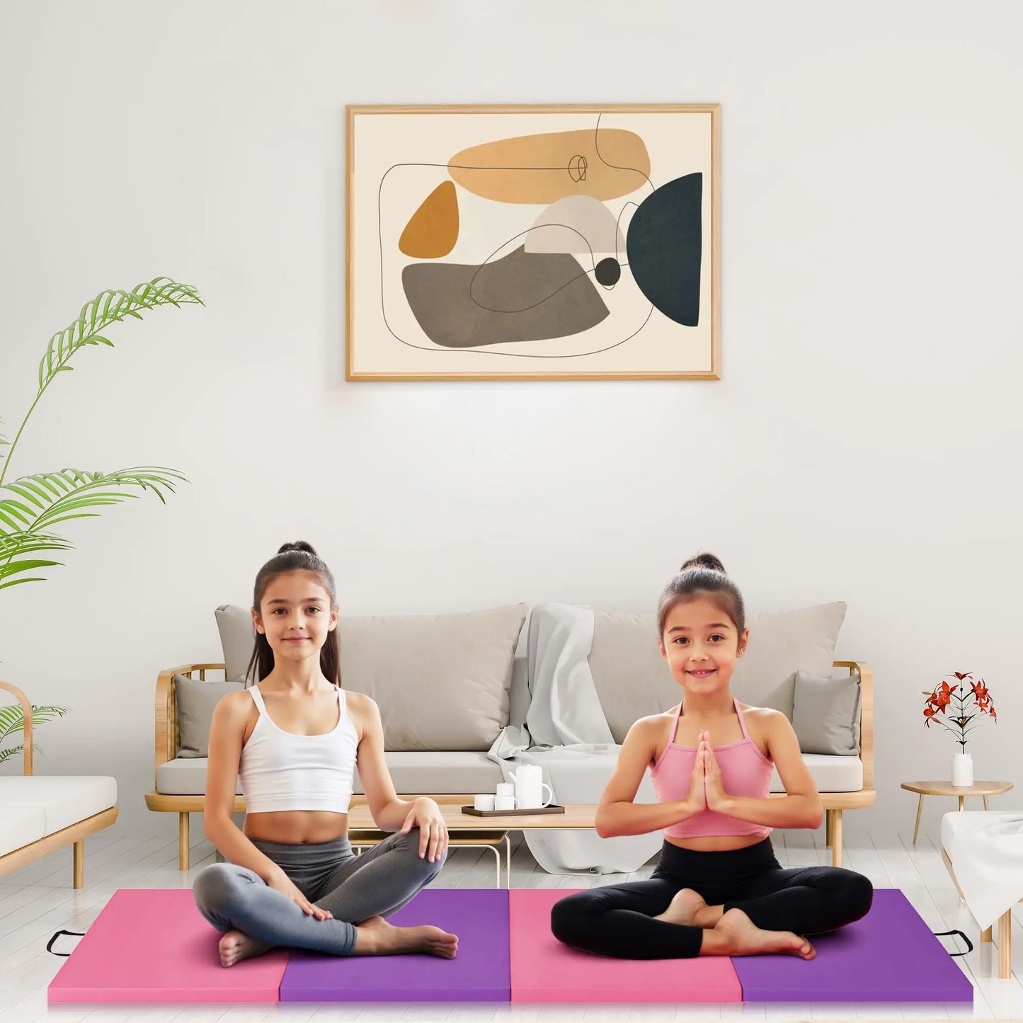 HiMISS Folding Gymnastics Mat Portable Floor Pad For Yoga Pilates