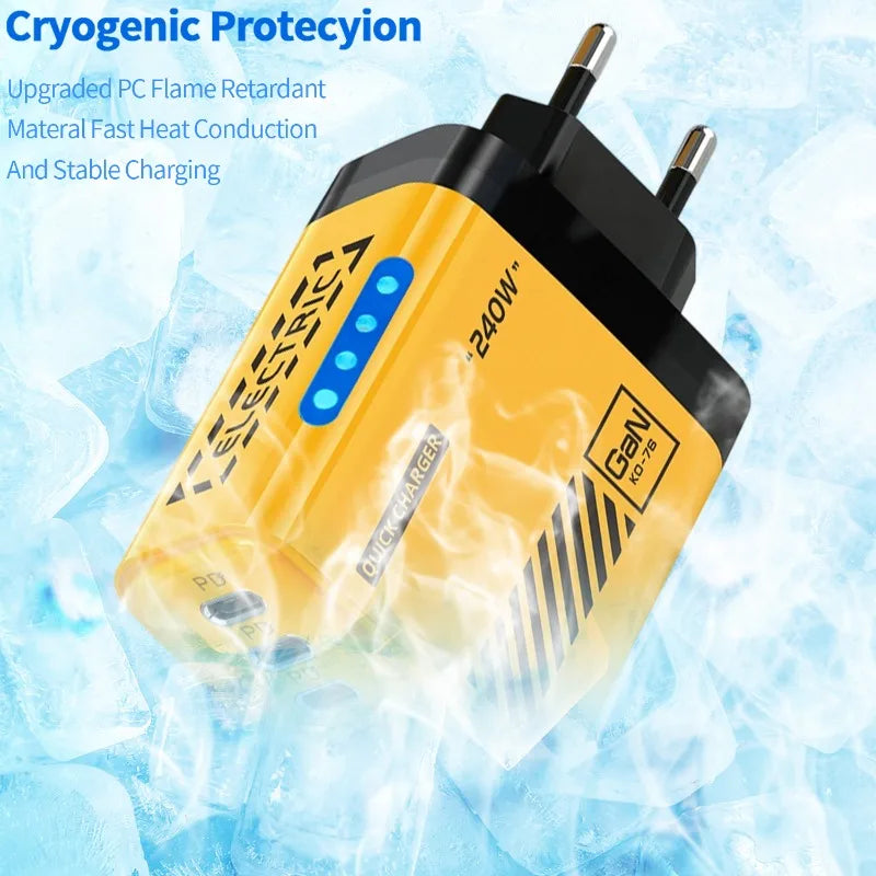 240W Five Port Fast Charger With Led Indicator For Smartphones