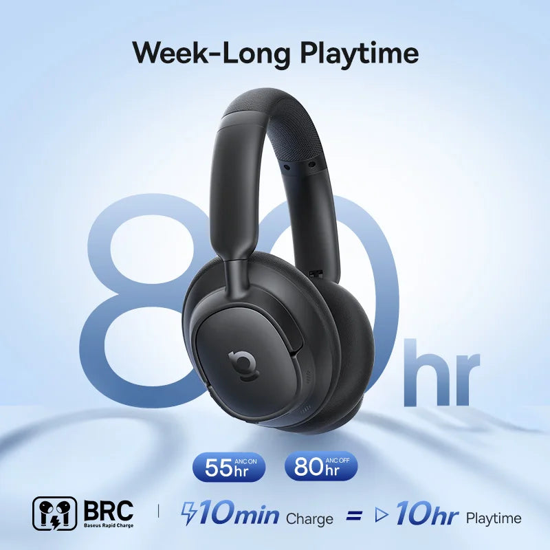Baseus Wireless Headphones With Adaptive Hybrid Noise Cancellation