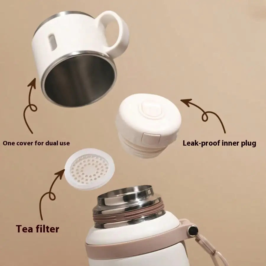 304 Stainless Steel Vacuum Insulated Water Bottle With Cup Lid