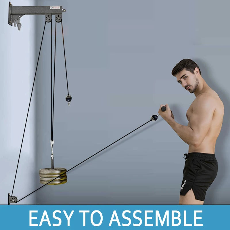 Wall Mounted Gym Pulley System Strength Training Cable Machine