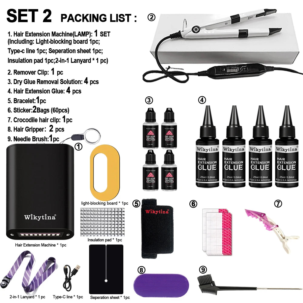 Wikytina Hair Extension Curing Machine With Uv And V Light Tools