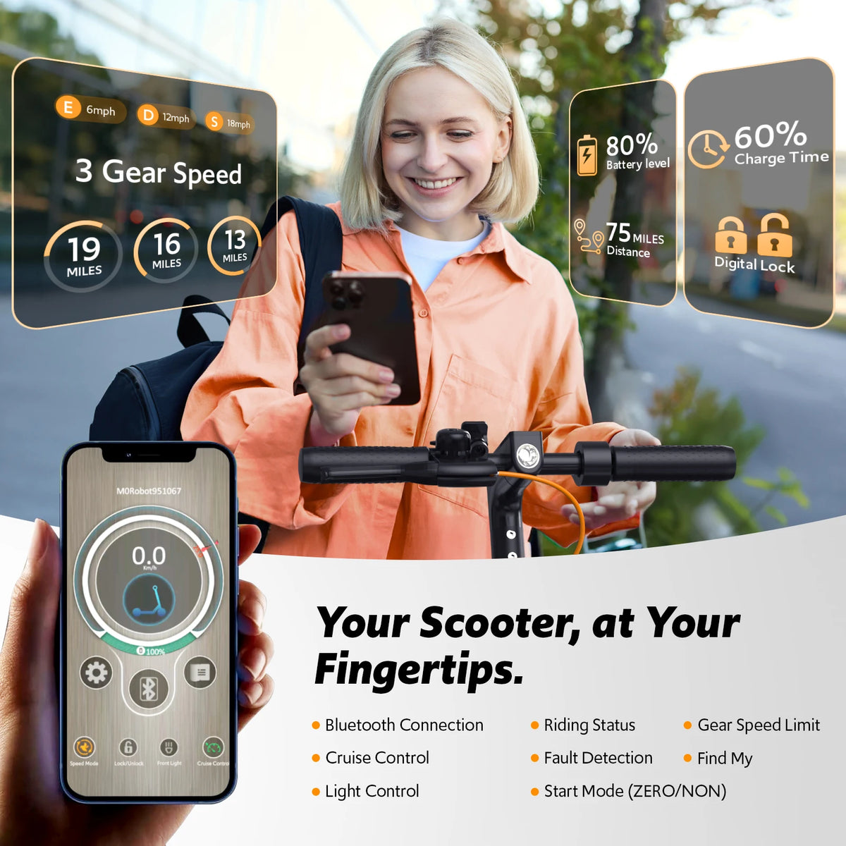 Osboo Foldable Electric Scooter With 550W Peak Motor