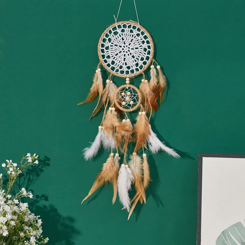 Moon And Sun Handcrafted Bohemian Dream Catcher Wall Decor