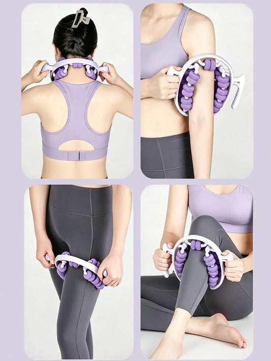 Yoga Leg Ring Clamp With 28 Roller Wheels For Calf Relief