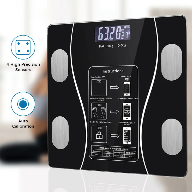 Smart Body Fat Scale Wireless Digital Bathroom Weight Analyzer