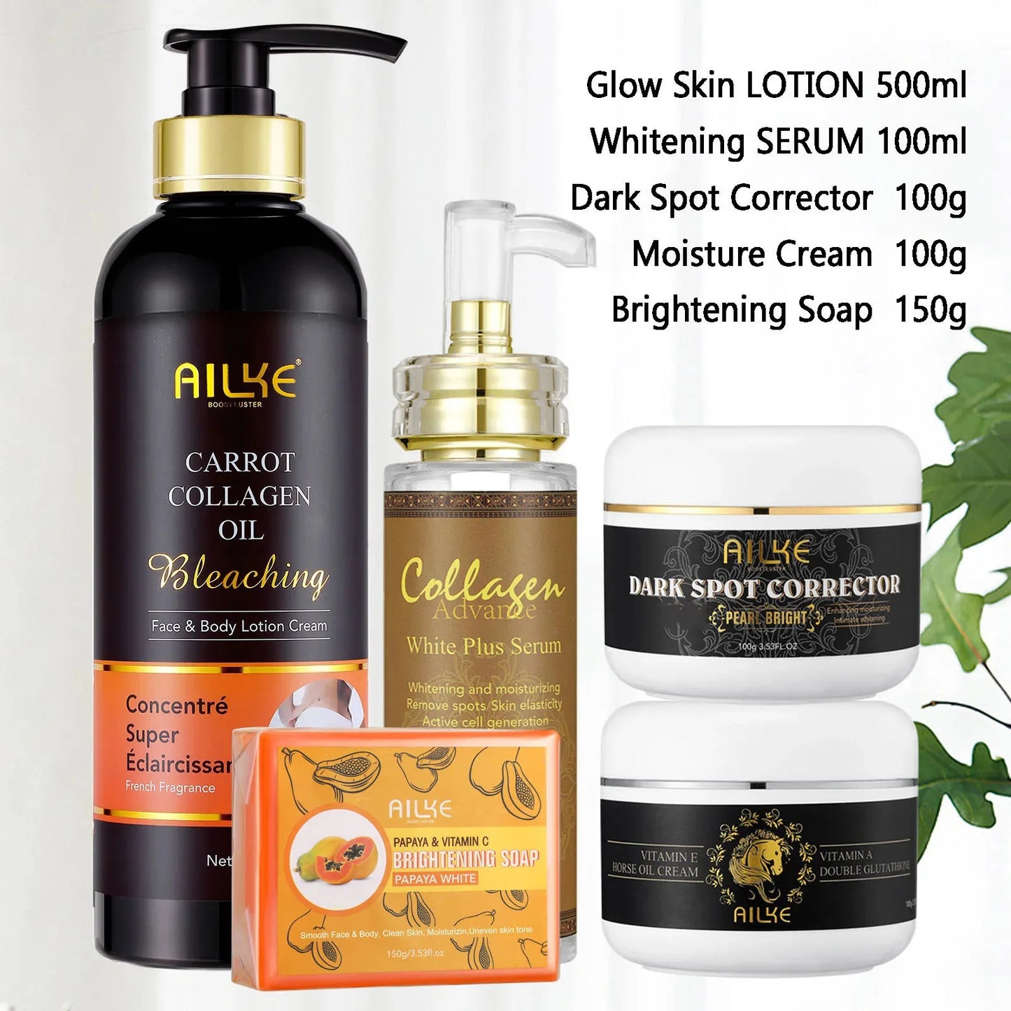 AILKE Collagen Skin Care Set For Women Whitening Freckle Removal