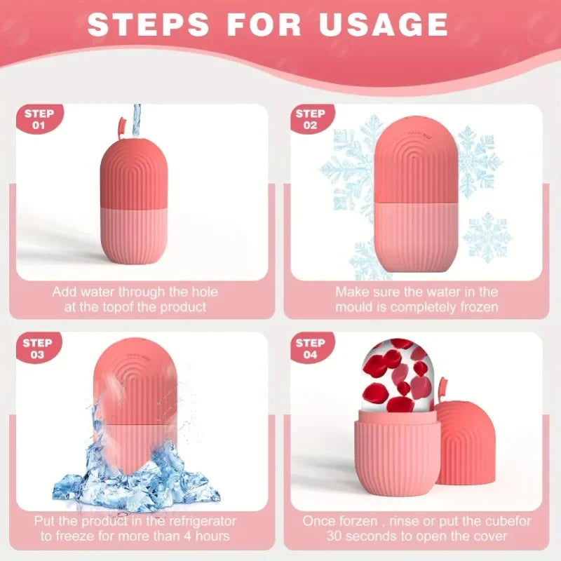 Silicone Cooling Facial Ice Roller Massager For Beauty Spa Treatment
