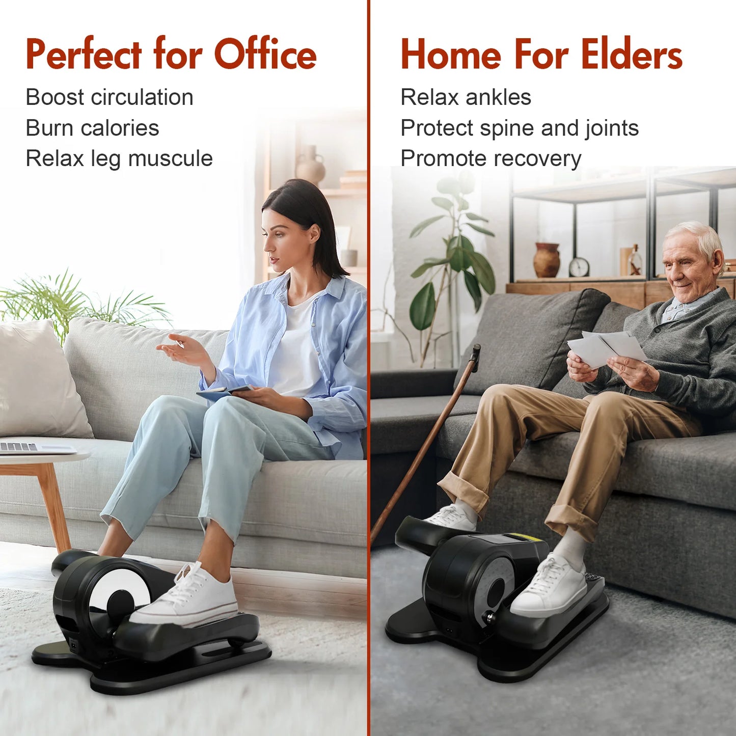 Gamewiu Under Desk Elliptical Mini Leg Exerciser With LCD Display
