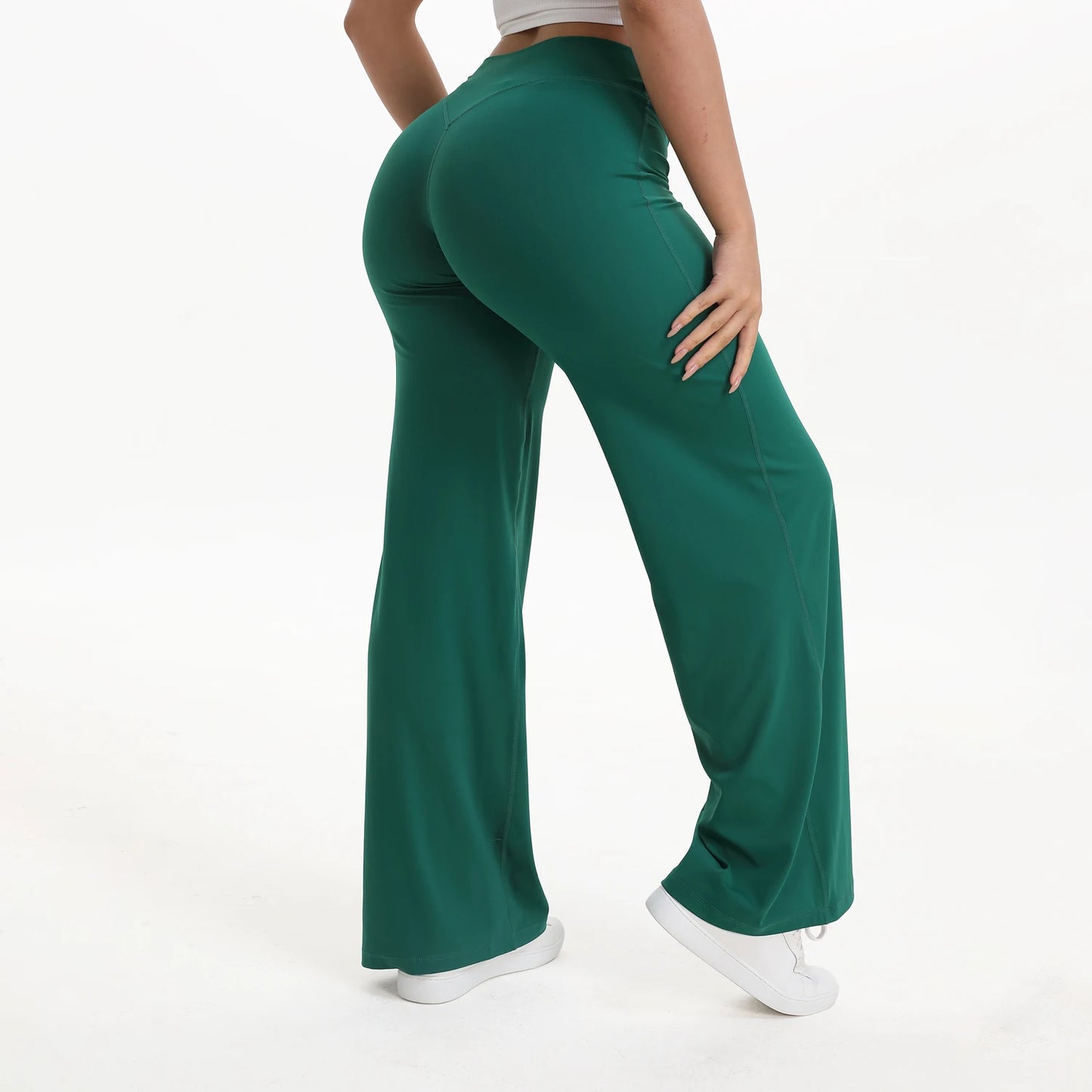 NCLAGEN SoftMotion Yoga Pants Women Mid Waist Straight Leg Bottoms