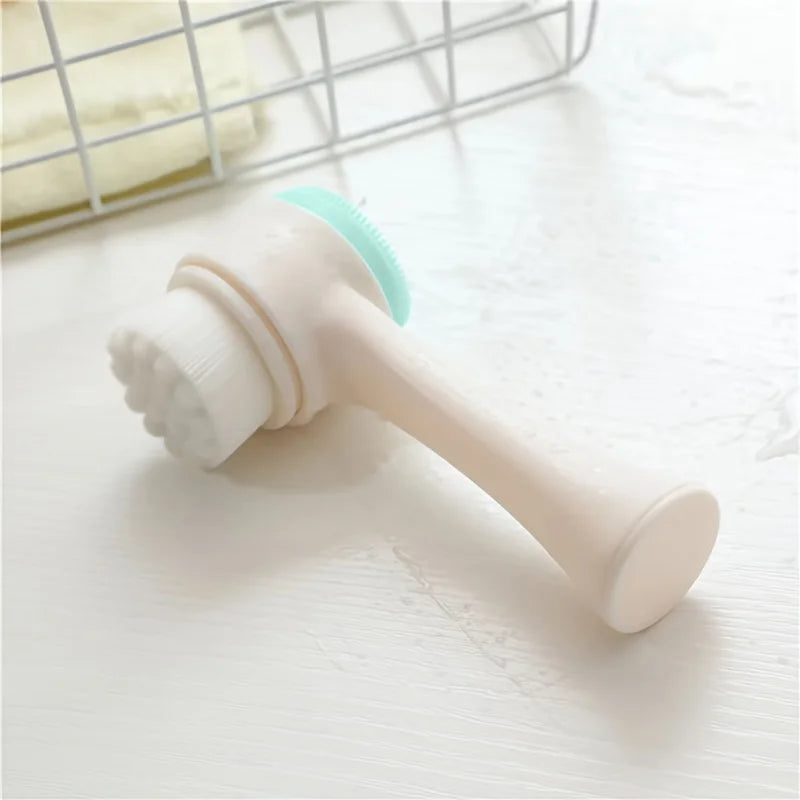 Silicone Double Sided Facial Brush For Blackhead Removal And Exfoliation