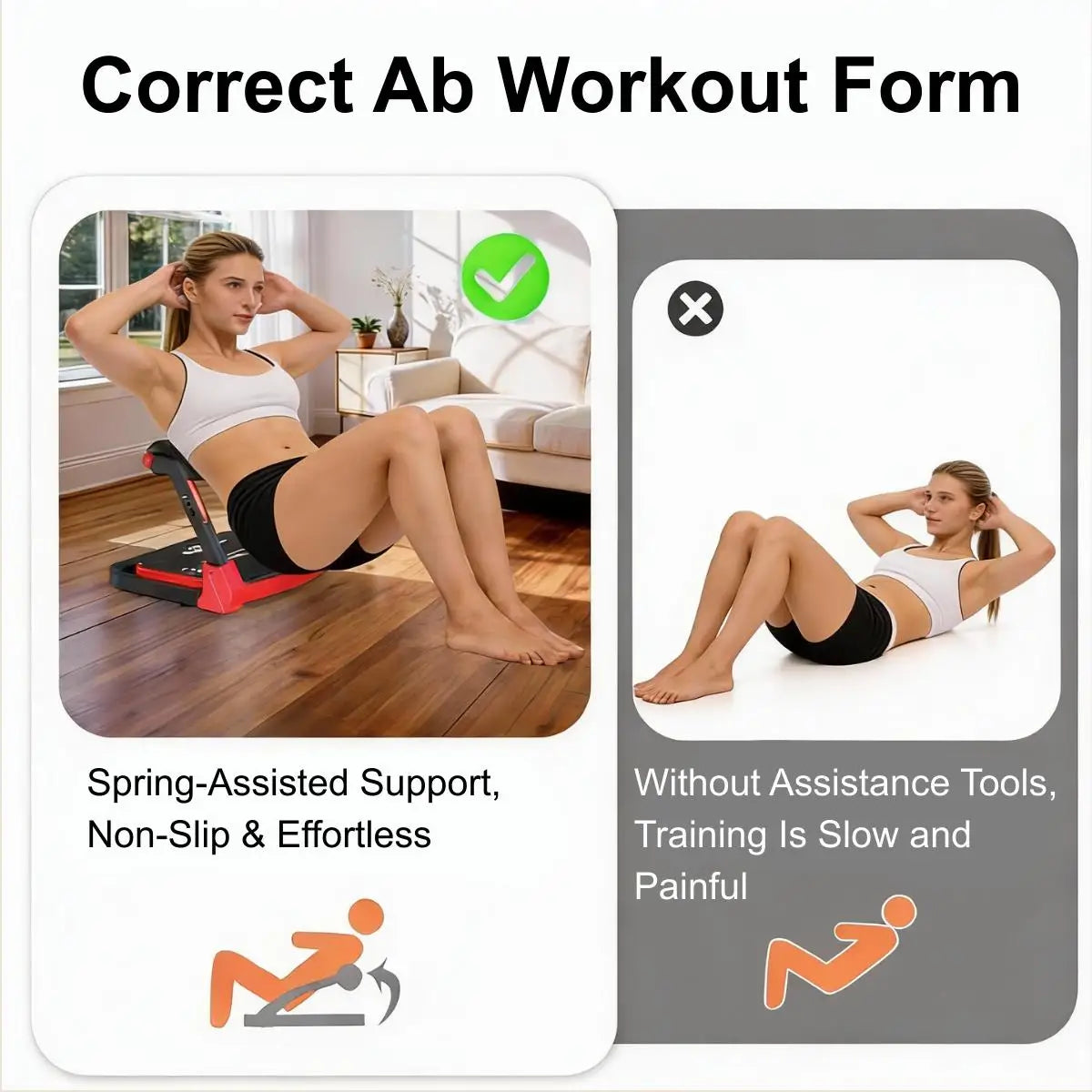 Relife Foldable Abdominal Trainer With Adjustable Resistance For Home Fitness